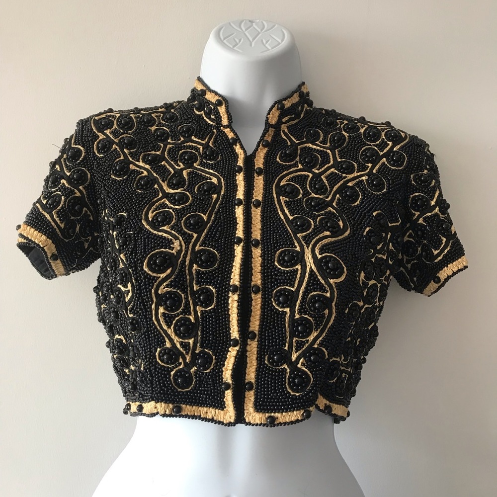 Hand embroider crop top.